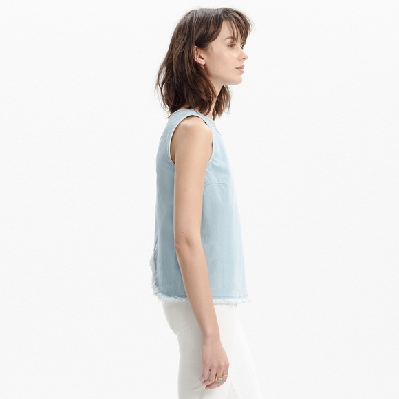 MADEWELL raw edge cutout denim tank - Picture 3 of 8